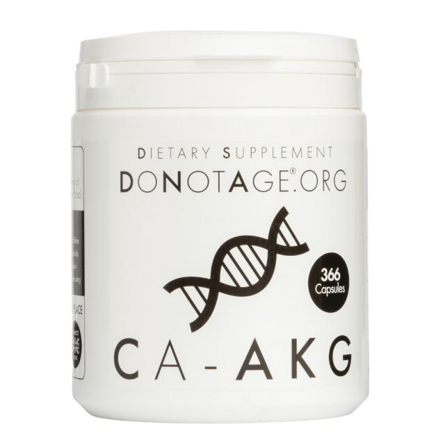 Ca-AKG supplement for anti-aging, longevity. Extend your healthy lifespan by up to 41%, strengthen your bones and reverse greys