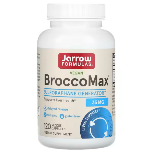 BroccoMax is a vegan, non-GMO dietary supplement derived from broccoli seeds. It promotes detoxification, antioxidant activity, DNA protection, and supports cardiovascular and immune health while reducing inflammation and maintaining cell function.