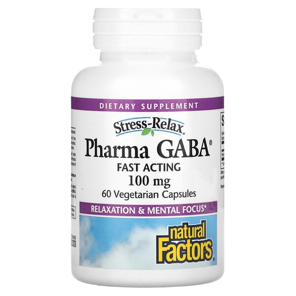 GABA promotes relaxation, enhances sleep, calms nervous activity, and is beneficial for anxiety, insomnia, and stress. It supports brain health, improves mood, reduces PMS symptoms, aids muscle growth, and is a safe, non-addictive alternative to pharmaceuticals.